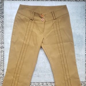 Pony Tail Camel Color Flare Leg Slacks Flare Pants